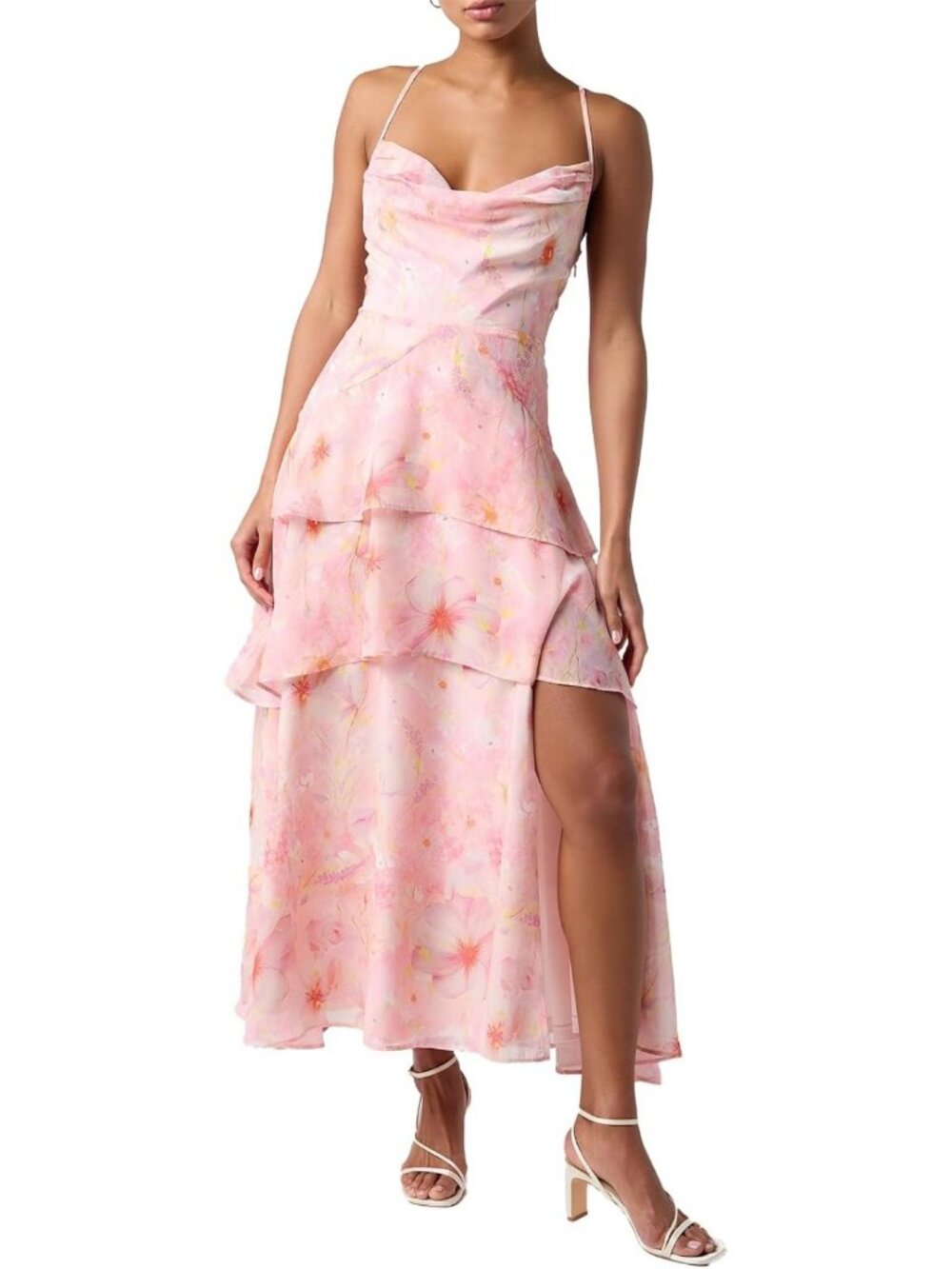 Elegant Tiered Maxi Dress | Flowy Summer & Fall Cocktail Dress | Women's Midi